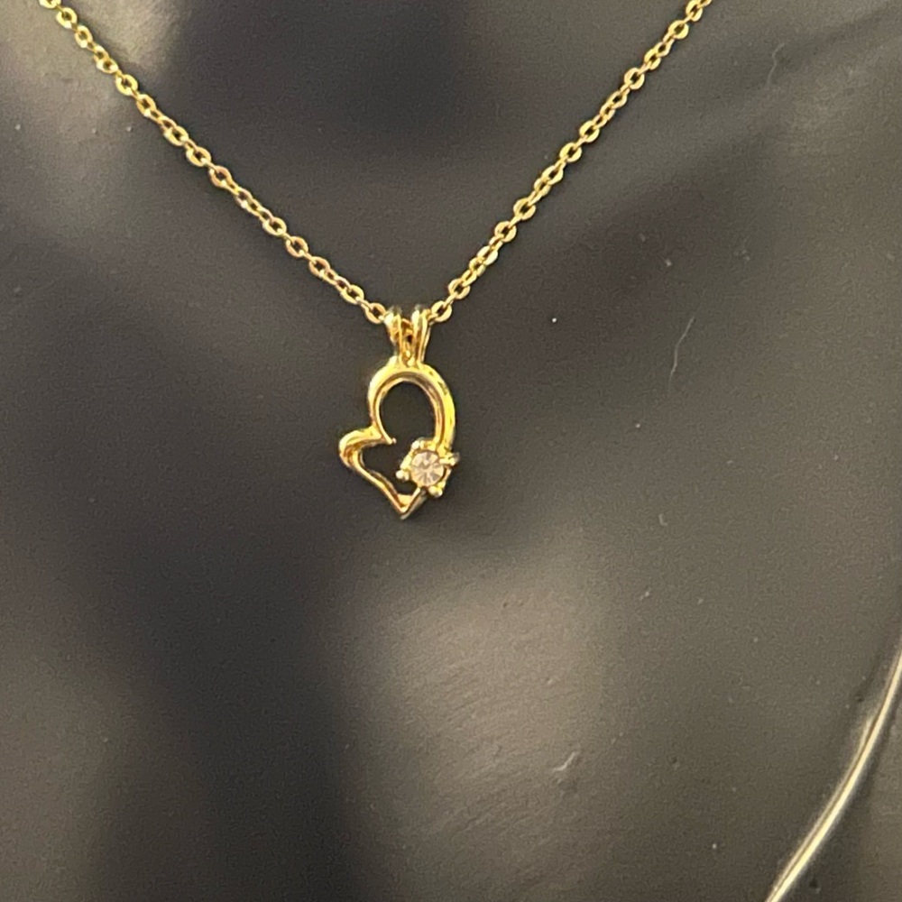 Gold Plated  Heart Pendant Necklace